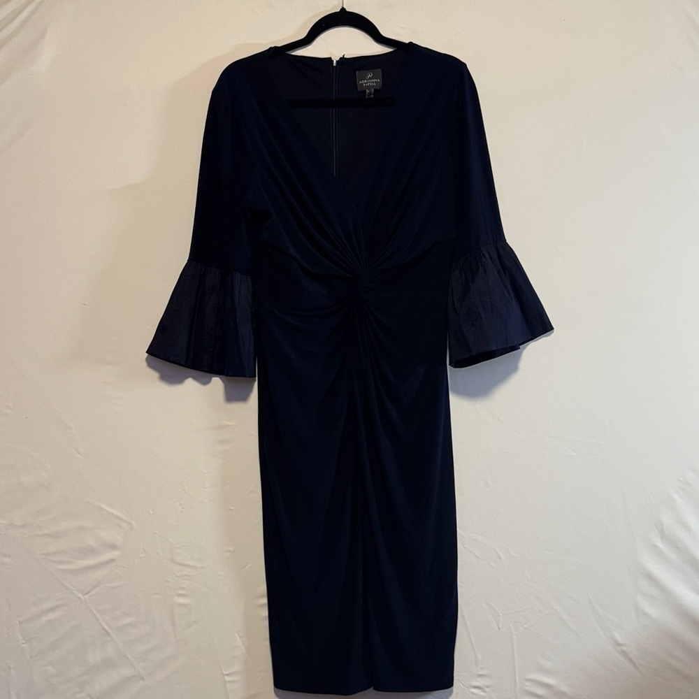 Adrianna Papell Midnight Blue Ruched Dress